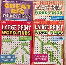 Lot of 4 Kappa LARGE PRINT Great Big Word-Finds Circle-A-Word Word Search Seek F - £16.63 GBP