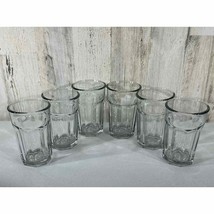 Vintage Anchor Hocking Clear Drinking Glasses Set of 6 Heavy Sturdy Thick - £23.28 GBP