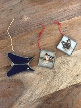 3 Vintage Stained Glass Christmas Candle Ornament  Sun Catcher (2 Hand p... - €9,90 EUR