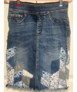 Coco &amp; Carmen S Womens Patchwork Jeans Elasticized Waist Skirt - €12,79 EUR