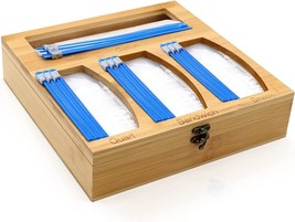 Bamboo Ziplock Bag Storage Organizer for Drawer, Openable Food Storage B... - £11.45 GBP