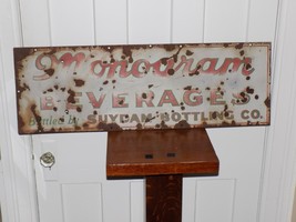 Vintage Monogram Beverages Porcelain Metal Sign - $242.55