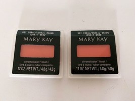 Mary Kay Chromafusion Blush Hot Coral 120417 Brand New Full Size .17 Oz Lot Of 2 - $15.83