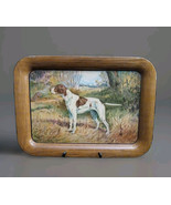 Vintage 1940s Ole Larsen Pointer Bird Dog Painted Metal Tray  - $101.11 CAD