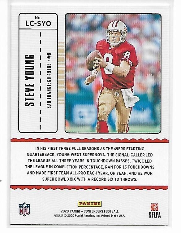 Steve Young 2020 Panini Contenders Football Card #LC-SYO  49ers Item image 2