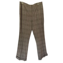 Etcetera Gray Multi Metallic Stripe Cuffed Trouser Pant Lined Wool Blend... - $35.00
