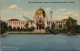 Garfield Park Lagoon &amp; Administration Building Chicago IL Postcard PC266 - £3.98 GBP