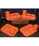 Vtg 8 Piece Colonial Plastics Divided Plates &amp; Cups Set Cleveland Ohio S... - €8,59 EUR