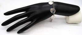 Vtg Silver Tone Disc &amp; Clear Acryllic Chain Bracelet Fashion Jewelry - $14.99