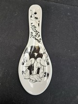 Disney Jerry Leigh Art Mickey Minnie Mouse Ceramic Spoon Rest Black &amp; White - £7.35 GBP