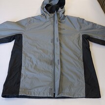 Columbia XM2884 Men's Gray/Black Full-Zip Hooded Rain Nylon Jacket Size Medium image 15
