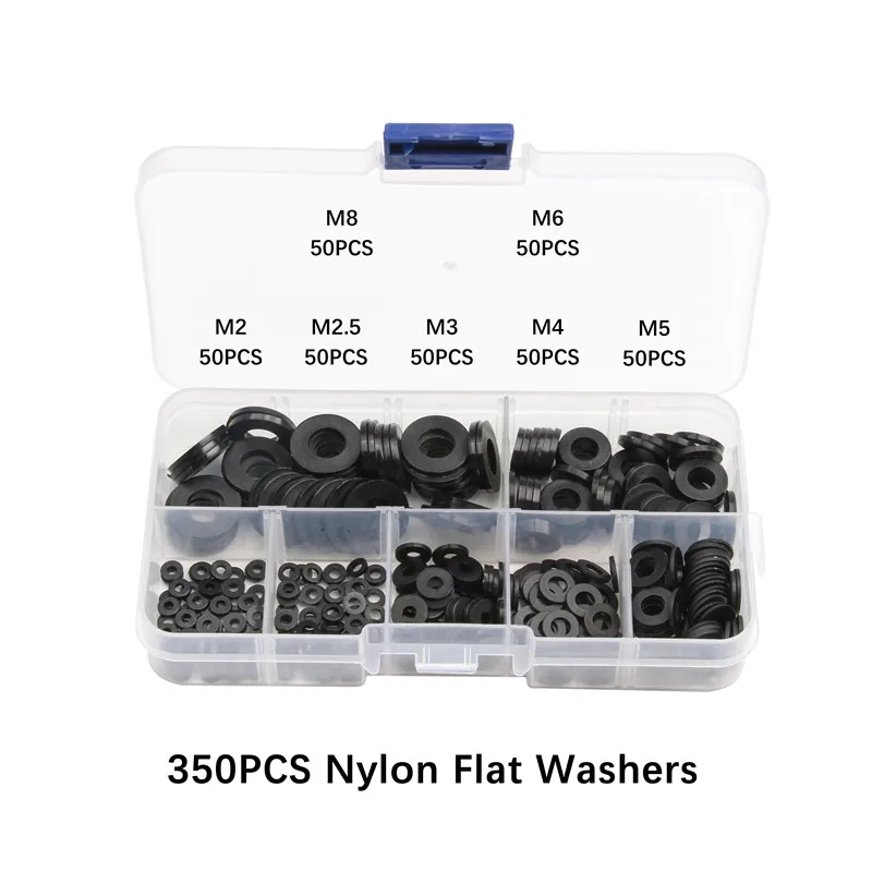 Sporting M2 M2.5 M3 M4 M5 M6 M8 Nylon Washers Plastic Insulation SpAs Seals Blac - £23.95 GBP