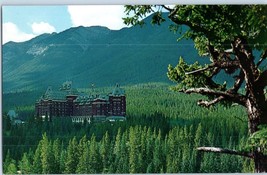 Banff Springs Hotel on the side of Sulphur Mountain Alberta Canada Postcard - £4.03 GBP