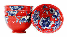 Luxury Ottoman Style Textured Dining Bowls Set of 4 Iznik Ming Old World Bowl - £32.07 GBP