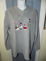 Croft and Barrow Sweatshirt Sport Snowman Fleece Size M Women&#39;s EUC - $17.52