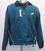  Philadelphia Eagles Men&#39;s Large Nfl Team Apparel Zippered Polyester Jacket Sewn - £17.06 GBP