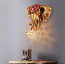 interoknack Creative Elephant Wall Sconce Light  Decorative Animal Lamp... - $298.00