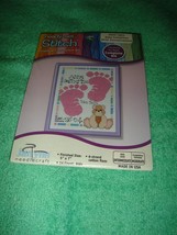 Baby Footprints Birth Announcement By Janlynn Cross Stitch Kit - $11.99