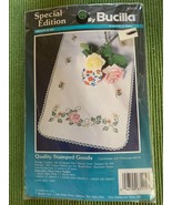 Bucilla Flowers &amp; Vines Stamped Cross Stitch Dresser Scarf Kit - New - £9.52 GBP