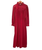 Gilligan O'Malley Velour Robe Housecoat Rose Pink 12 14 Made In USA Ruff... - $19.80