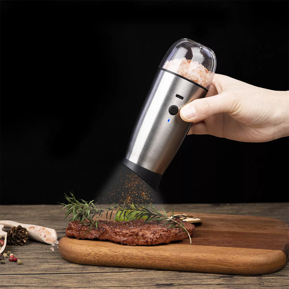 Electrical Metal Grinder Automatic Tobacco Herb Pepper Salt Mill Electri... - $25.99