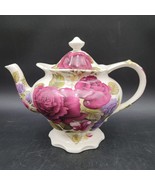 Vintage SADLER England Victoria&#39;s Secret Porcelain Dark Red Rose Floral ... - $54.14 CAD