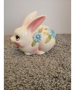 Vintage Bunny Rabbit Cotton Ball Dispenser Vanity Retro Ceramic 4x5&quot; Tai... - £11.61 GBP