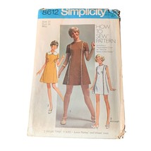 Simplicity 8612 Pattern Size 12 Misses Mini-Length Dress uncut - £8.92 GBP