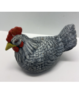 Hand Crafted Ceramic Hand Painted Grey Laying Hen Figurine 6.5 inches Ch... - $15.05