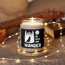 Scented Soy Candle 9oz, Custom Design, Choose from 9 Aromas, Wolf Howling at the - £21.35 GBP
