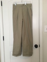 Puritan Mens Dress Pants Size 29X30 Pleated Front Khaki Brown - $32.30