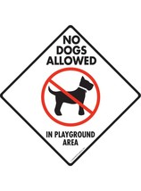 No Dogs Allowed in Playground Area Aluminum Dog Sign - 6&quot; x 6&quot; - £7.95 GBP