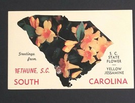 South Carolina Bethune Greetings Postcard 1962 George Washington 5 Cent Stamp  - £3.74 GBP