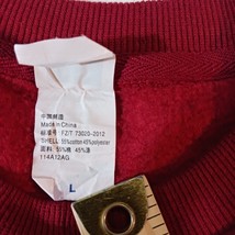 KZ THE JIA Men's Red Cotton Blend Long Sleeve Pullover Graphic Sweater Sz Large image 4