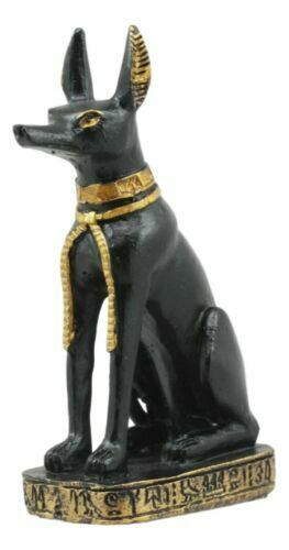 Egyptian God Of The Afterlife And Mummy Anubis Dog Dollhouse Miniature S... - $11.99
