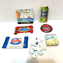 Vintage Lot 7 Collectible Refrigerator Magnets Coke Quik Dibbs Snapple Sea Pack - $15.62
