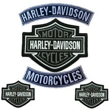 Harley Davidson Classic Gray Logo Sew-on Patch Top Bottom Rocker PATCH Full set - £15.73 GBP