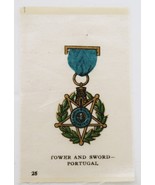 1910&#39;s Tobacco Silk The Rower &amp; Sword Portugal Medal # 25 in Series - $13.70 CAD