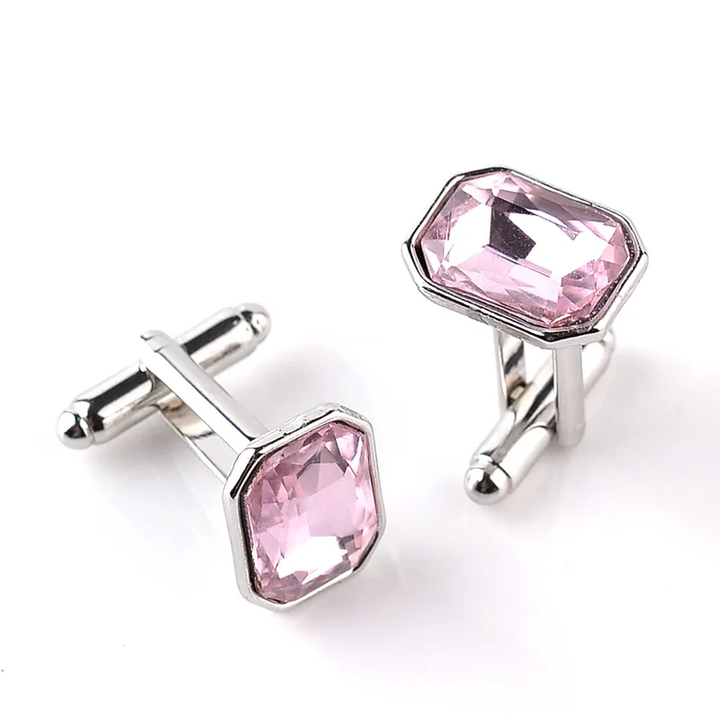 real stone cufflinks Pink blue purple green orange Crystal Cufflinks For... - £6.20 GBP