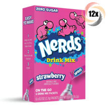 12x Packs Nerds Strawberry Flavor On The Go Drink Mix | 6 Singles Each | .6oz - £23.85 GBP