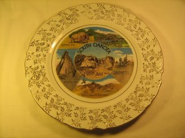 10&quot; Porcelain Souvenir Collector Plate South Dakota Mt Rushmore Badlands [Z43] - £7.64 GBP