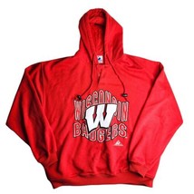 90s Apex One Wisconsin Badgers Hoodie Sweatshirt Embroidered Red Button Size XL - £39.52 GBP
