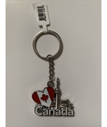 Flag Heart CN Tower Toronto Canada Metal Keychain NEW - £3.13 GBP