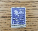 US Stamp Thomas Jefferson 3c Used Purple Waves - £0.74 GBP