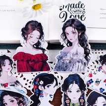 16 Pcs Cute Girl Stickers Set Korean Style Scrapbook Diary Journal Embellish Kit - £6.07 GBP