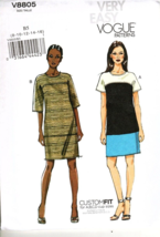 Vogue V8805 Misses 8 to 16 Pullover Dress Uncut Sewing Pattern - £13.10 GBP