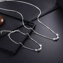 925 silver Fashion wedding Women charms chain necklace Bracelet set jewe... - $8.30