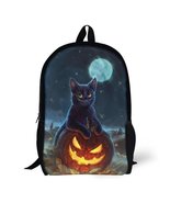 Mondxflaur Halloween Cat Backpacks for School Kids Adults Lightweight Bag 16.9in - $23.99