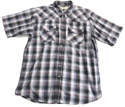 Bit and Bridle Western Pearl Snap Long-Sleeve Shirt Red Black Plaid Size... - $17.10