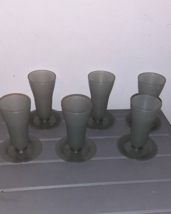 Vintage Tupperware Cups 754 Tall Sundae Parfait Set Of 6 Smoke Gray No Lids - £8.65 GBP